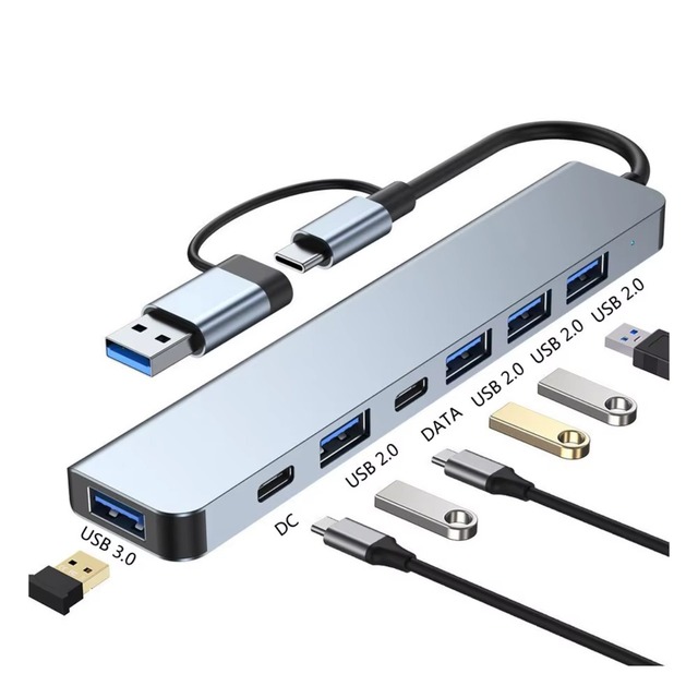 Usb Type C Hub Multiport Dock Station with 4k  Usb3.0 Rj45 Usb-c Type-c Pd Charging Adapter Laptop Docking Station Usb Hubs