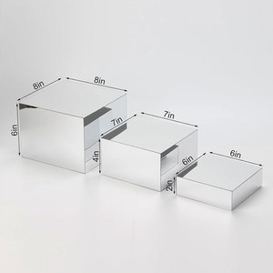 प्रीमियम ऐक्रेलिक नेस्टिंग डिस्प्ले लक्जरी सौंदर्य प्रसाधन के लिए सोने की दर्पण की सतह कस्टम क्यूब सेट थोक - Product Image 5