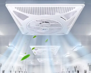 Quạt trần với ánh sáng LED bán buôn mái 600*600 điều khiển từ xa quạt thông gió xả không khí văn phòng nhà thả trần ST - Product Image 2