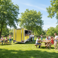 Food Truck d'extérieur avec cuisine complète, alimenté à l'énergie solaire, à double étage et entièrement équipé pour la vente de limonade
