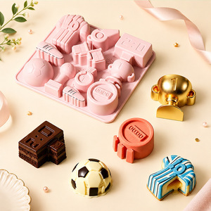 Football Sports Chocolate Mold Food Grade <b>Silicone</b> Easy Demold <b>Baking</b> Pastry Tools Cake Mold JSC4723 - Product Image 1