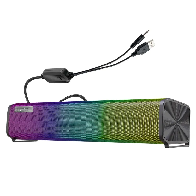 Diskon Besar HXSJ Q9 RGB Speaker Komputer Bercahaya 9 Mode Lampu Latar Aluminium Aloi Bar <span class=keywords><strong>Audio</strong></span> Rumah