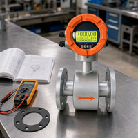 OEM ODM Flowmeter Elektromagnetik DN25 DN40 DN50 Meter Air Digital Berflens 220VAC IP67 untuk Pasokan Air