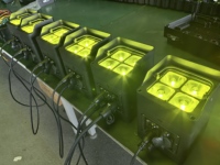 Projecteurs LED sans fil DMX IP65 alimentés par batterie et CRMX par LumenRadio, 4 pièces, 20W, Tianxin RGBCLA 6-en-1, écran OLED, pour DJ