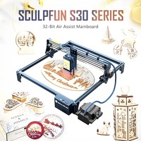 Machine de gravure laser SCULPFUN S30 Pro 10W avec assistance pneumatique automatique, mise au point laser de 0,06x0,08 mm, carte mère 32 bits