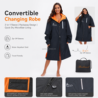 Robe de bain convertible avec logo personnalisé, imperméable, veste d'extérieur avec sac de rangement