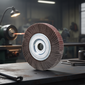 Disque à lamelles Fervi en oxyde d'aluminium, tissu perforé 100 mm, outil abrasif pour le meulage des métaux - Product Image 3