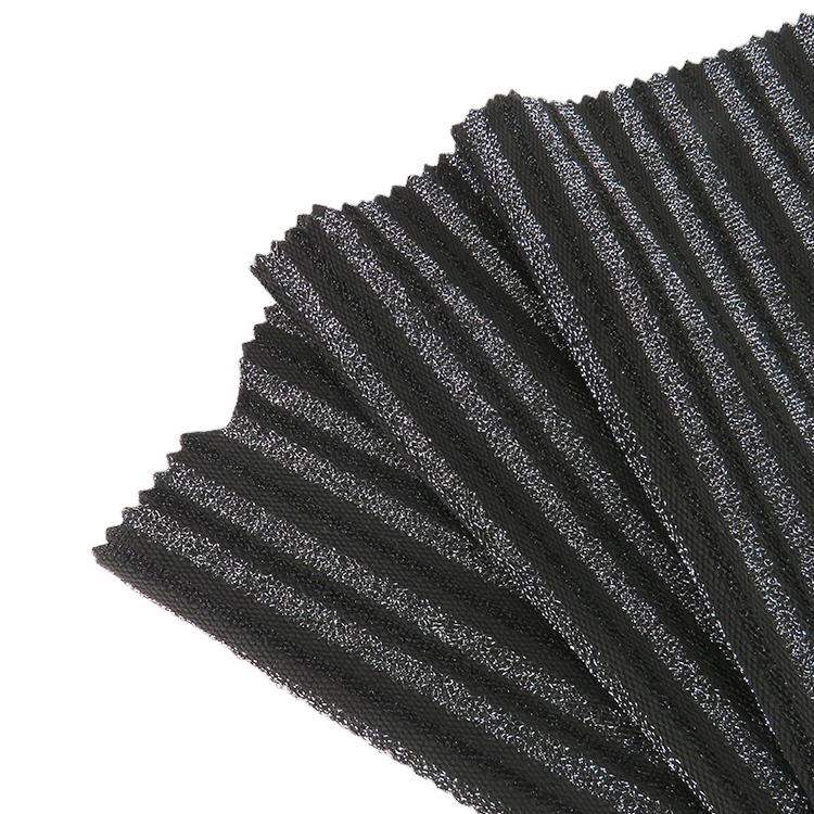 2020 New Fancy Designed 65%P 30%M 5%SP Stripe Lurex Shiny Jacquard Fabric Metallic for Dress