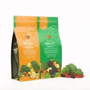 냉동 식품 포장 과일과 야채 포장 신선한 녹색 식물성 기름 봉투