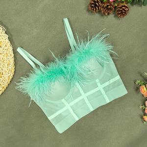 BL33 Plumes <span class=keywords><strong>Bustier</strong></span> Corset Body Jarretière Lingerie Corset Bustiers pour Femme - Product Image 5