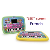 SamToyCn personalizado francés bebé tableta juguete PC portátil Pad máquina de aprendizaje niños aprendizaje tableta juguete educativo con pantalla Led