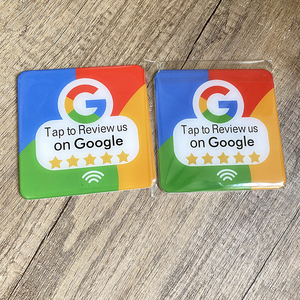 Tùy chỉnh không thấm nước NFC sticker RFID Bảng menu cho nhà hàng Epoxy <span class=keywords><strong>Google</strong></span> xem xét dấu hiệu 13.56MHz NFC <span class=keywords><strong>Google</strong></span> xem xét Sticker - Product Image 1