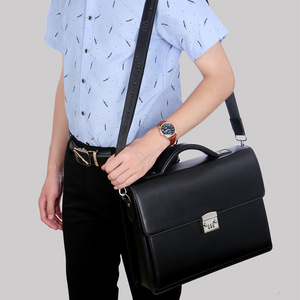 Maletín de cuero PU de 14 pulgadas para hombre, bolso para ordenador portátil, impermeable, Retro, para viajes de negocios, bandolera para Navidad diaria - Product Image 5