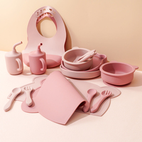 Ensemble de vaisselle pour bébé en silicone sans BPA, ODM/OEM, ours en silicone pour nouveau-né, cuillère, assiettes, non toxique, 7 pièces, ensemble cadeau de vaisselle pour bébé, ensembles de produits pour bébé