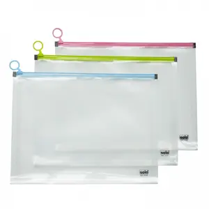 Zip-Lock-Tasche benutzer definierte Logo transparent klar PVC-Reiß verschluss tasche Reiß verschluss Plastiktüte für Datei