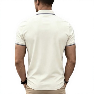 เสื้อโปโลแขนสั้นผู้ชาย สีพื้น ผ้าฝ้าย/โพลีเอสเตอร์ สไตล์ลำลอง ระบายอากาศได้ดี ดีไซน์โลโก้ด้านหน้า ทรงปกติ ผ้าไม่ยับ - Product Image 5