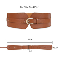 Ceinture large élastique Alfa pour robe Ladies Stretch Cinch Belt for Girls Pu Leather Belt