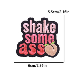 Wholesale Sell <b>Pink</b> Badge Hook And Loop Individuation Slogan Letter Iron/Sew On Embroidery Patches For Clothing/<b>Bag</b> - Product Image 5
