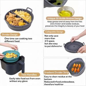 8.5/9 Inch Custom Round Bpa Free Non-Stick Collapsible air Fryer Silicone Liners,silicone air Fryer Liner Manufacturer - Product Image 2