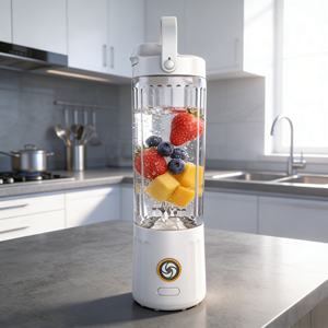 Mini presse-agrumes portable pour voiture, blender robuste pour l'extérieur, 550 ml, 2000 mAh, 6 lames, sans BPA, USB sans fil, broyeur de glace, mode turbo, anti-fuite - Product Image 1