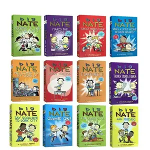 12 เล่มของ Big Nate Adventures สมุดภาพการ์ตูนสีเต็มรูปแบบหนังสือเรื่องสะพานบท