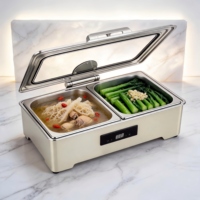 Ensemble de réchauds électriques pour buffet en acier inoxydable 304 pour restaurants, hôtels et traiteurs, capacité de 9 L, plage de température de 85 à 100 °C