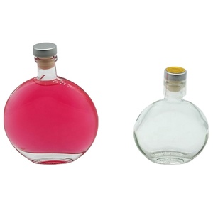 Botellas Redondas Transparentes Reutilizables Personalizadas de 50 ml, 100 ml, 200 ml, Venta al por Mayor, con Tapón para Vino - Product Image 2