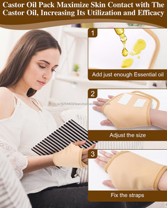 Lot de 2 compresses réutilisables pour les mains à l'huile de ricin, ajustables, anti-fuite, pour la prévention des lésions - Product Image 3