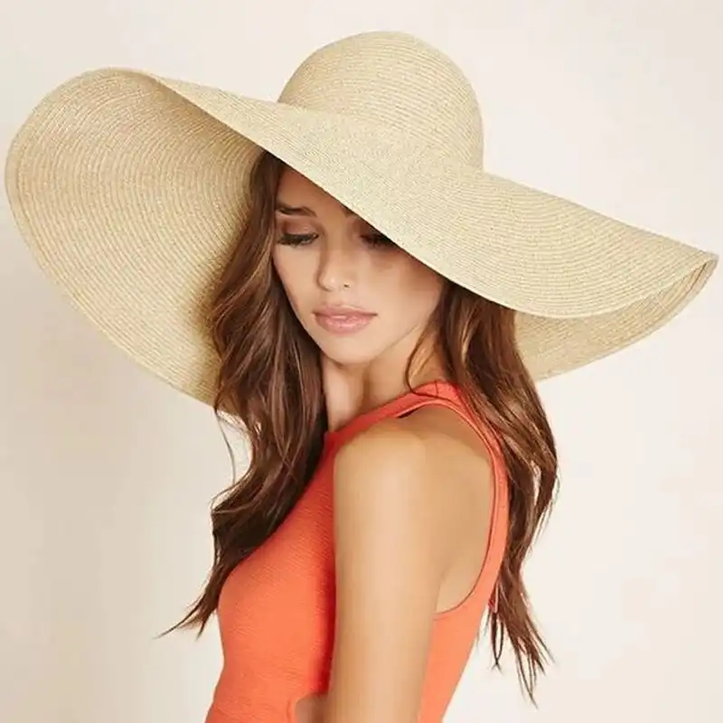 AAA433 katlanabilir Roll Up disket plaj kap kadın yaz güneş Panama şapka boy büyük geniş ağızlı hasır şapkalar