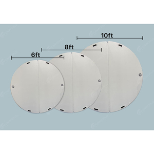 Drop Stitch Round Stock Tank Pool Couverture gonflable 6ft 8ft 10ft pour Backyard Couverture gonflable pliable avec poignées - Product Image 6