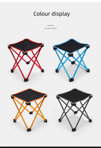 Tabourets de camping pliants, tabouret léger pliable en aluminium, chaise de pêche d'extérieur, chaise de pique-nique et de pêche portable - Product Image 6