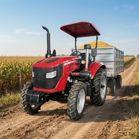 Nouveau design de tracteur agricole compact 2025, 4 roues motrices, chargeur frontal, pelle arrière, moteur multifonctionnel