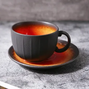 WEIYE New Arrival Irregular Design Glaze Ceramic Coffee Cup Porcelain Tea Cups Set and saucer sets coffee tea cup with saucer