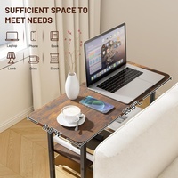 Table d'appoint en bois moderne et durable pour salon et chambre à coucher, design à 3 niveaux de rangement, montage facile, idéale pour les petits espaces