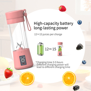 Mini-mixeur intelligent rechargeable pour smoothies, 380 ml, qualité alimentaire, portable, avec batterie 2000 mAh, pour préparation de repas pour bébés (commande en gros) - Product Image 3