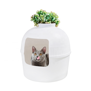 Caja de arena de plástico biodegradable para gatos, <span class=keywords><strong>bandeja</strong></span> con planta oculta multifuncional, sirve como nido de muebles - Product Image 5