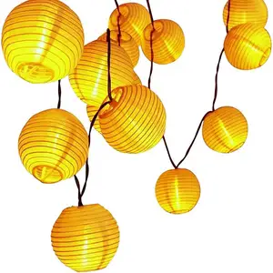 Factory Direct New Solar Outdoor Fabric Lanterns String Lights New Year's Hot Models Garden Waterproof Decorative Colorful Light