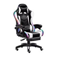 Chaise d'ordinateur de jeu de petite taille bon marché en gros Chaise de jeu de style course E-sport Chaises de joueur avec lumières RVB et repose-pieds
