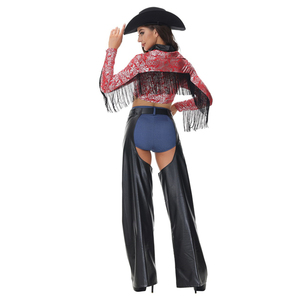 Cosplay di Halloween della donna della polizia costumi femminili Cowboy nappa biancheria intima erotica uniforme - Product Image 6