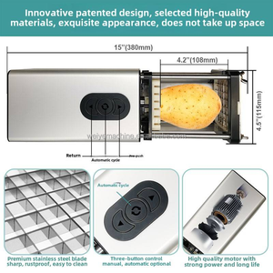 110V <span class=keywords><strong>professionnel</strong></span> Commercial ménage électrique hachoir <span class=keywords><strong>à</strong></span> <span class=keywords><strong>légumes</strong></span> 1/2 pouces 3/8 pouces lame coupe-frites usine de transformation de fruits - Product Image 4