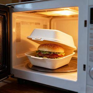 Fiambrera desechable de caña de azúcar para <span class=keywords><strong>microondas</strong></span>, papel para llevar, catering, hamburguesa, caja de comida, caja de hamburguesa biodegradable con logotipo - Product Image 2