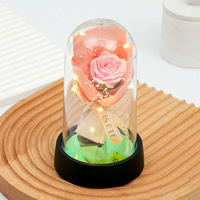 AYOYO Cadeau de la Saint-Valentin et de la remise des diplômes, bouquet de roses séchées faites à la main, savon en forme de fleur, lampe de nuit lumineuse, fleur artificielle