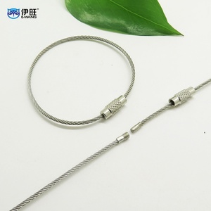 Etiqueta de equipaje de fábrica con cable de acero inoxidable y llaveros - Product Image 2
