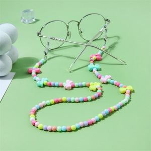 Chaîne de lunettes colorée pour enfants, nœud papillon multicolore antidérapant, accessoires pour lunettes d'enfants - Product Image 1