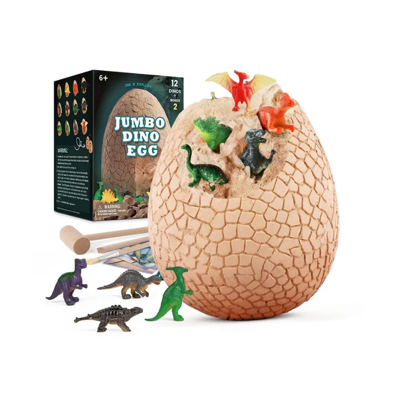 Vendita calda nuovo prodotto Jumbo Dino uovo 12 simpatico uovo di dinosauro giocattolo educativo Kit di scavo uovo di pasqua Set di giocattoli