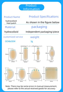 Pansements en gel blister coussins blister-bandages hydrocolloïdes résistants à l'eau pour talon, orteil et pied - Product Image 6