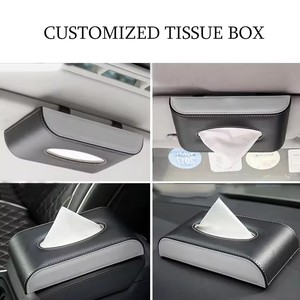 Boîte à mouchoirs créative <span class=keywords><strong>en</strong></span> <span class=keywords><strong>cuir</strong></span> Pu montée sur voiture Vente directe d'usine Type suspendu pour accoudoir ou pare-soleil Utilisation - Product Image 3