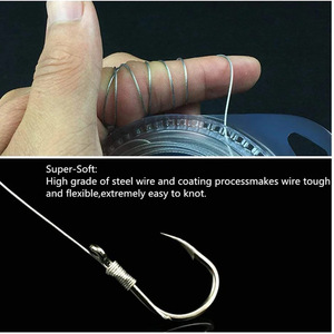 <span class=keywords><strong>Filo</strong></span> <span class=keywords><strong>da</strong></span> <span class=keywords><strong>Pesca</strong></span> 10LBS-200LBS 10M 7 Trefoli in Acciaio Inox con Rivestimento in Nylon ad Alta Resistenza con Crimpature e Guaine - Product Image 6