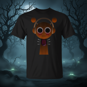 Horror Oren From Sprunki T-shirt grafica unisex per adulti, media, nera, con scollo rotondo e maniche corte, stampata digitalmente - Product Image 3