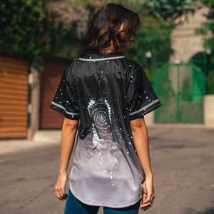 优质定制徽标设计男士棒球垒球球衣线织羽毛 V 领定制球队名称 100% 聚酯纤维速干 - Product Image 4